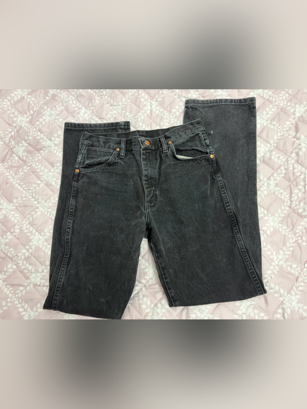 Wrangler Men's Black Washed Relaxed Jeans 90s/Y2K Vintage